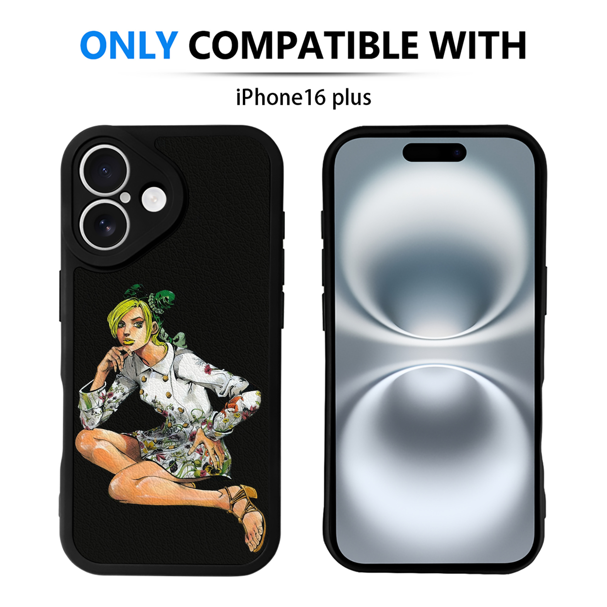 （画像用） "ジョジョの奇妙な冒険 くうじょう ジョリーン JoJo's Bizarre Adventure Jolyne Cujoh " 【iPhone 16シリーズ対応】シリコンスマホケース（レザー調） 材質：シリコン